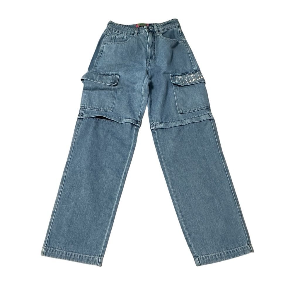 Empyre Baggy Skater Convertible Y2K Jeans Size 4 Blue